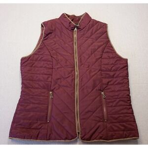 Jason Maxwell Maroon Quilted Full Zip Puffer Vest Size Large Men's Outerwear‎
